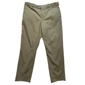 Ballin Mens Dress Pants Size 38 Super 120s Wool Khaki Flat Front Straight Leg